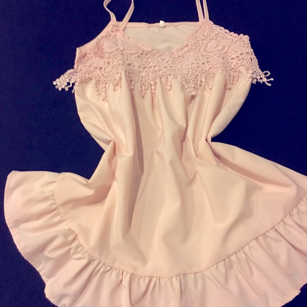 Pale Pink tank blouse with Lace top new - Picture 7 of 7